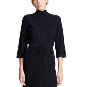 A.P.C. Vivianne merino wool rib-knit sweater dress dark navy/black